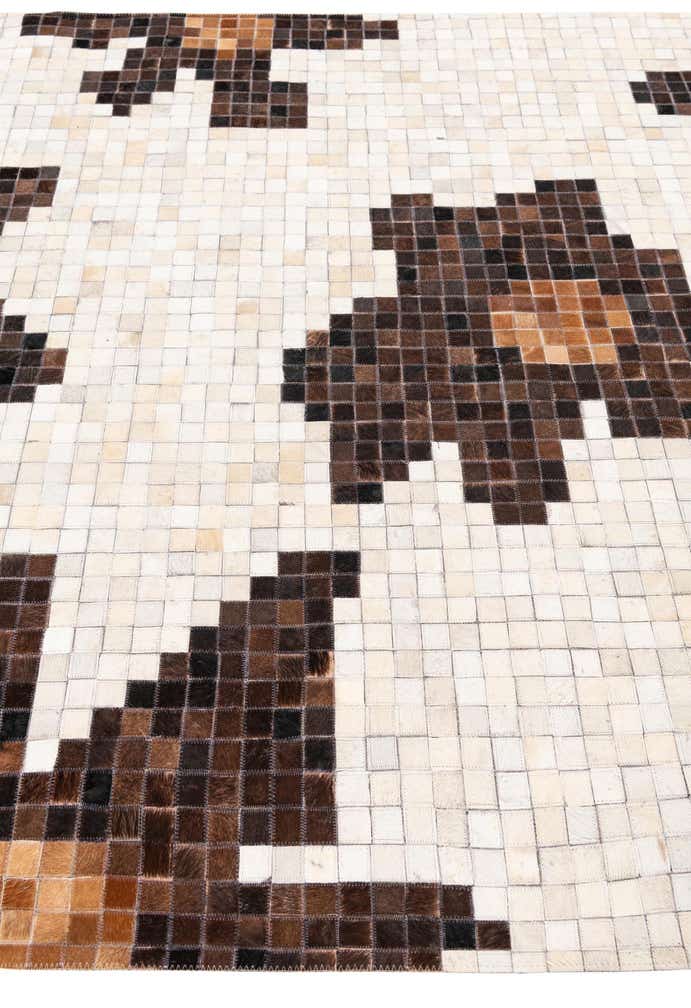 5' 3 x 8' 3 Cowhide Leather Rug