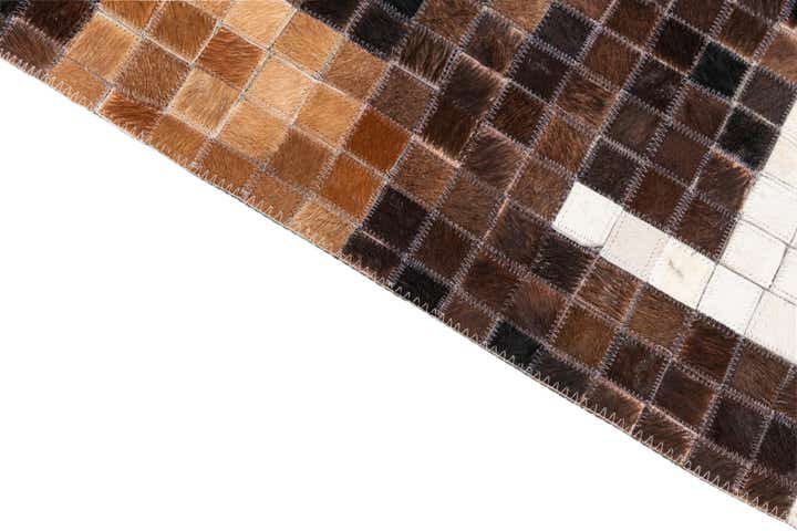 5' 3 x 8' 3 Cowhide Leather Rug