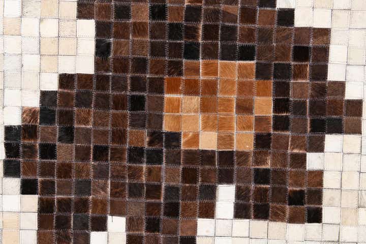 5' 3 x 8' 3 Cowhide Leather Rug