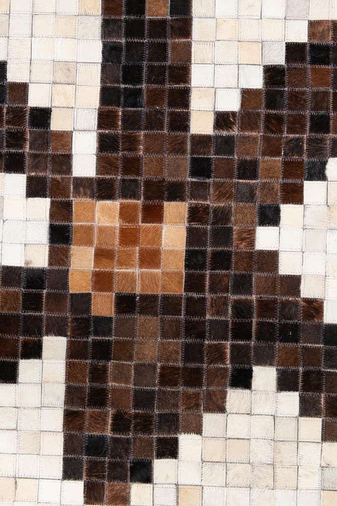 5' 3 x 8' 3 Cowhide Leather Rug
