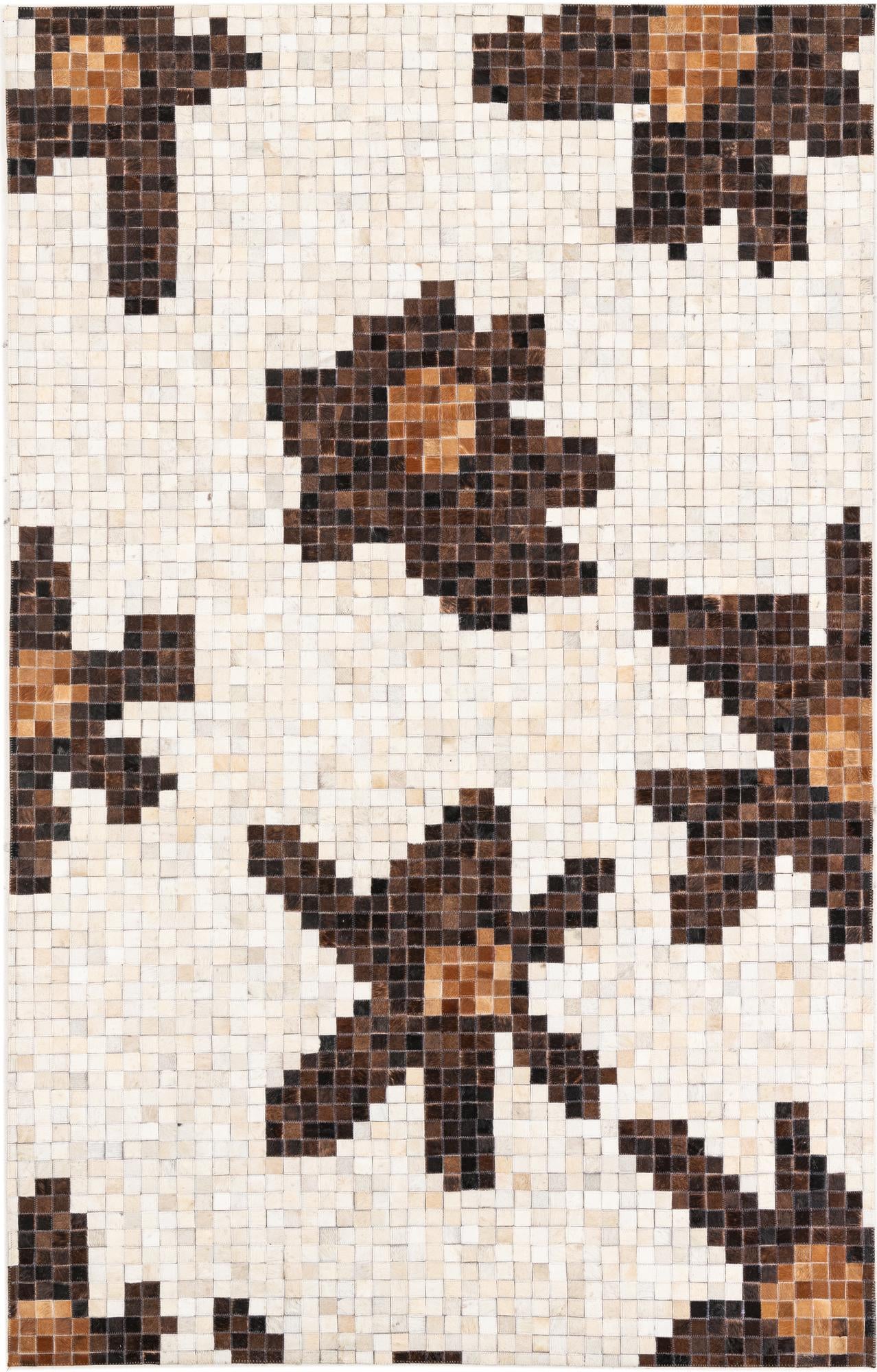 5' 3 x 8' 3 Cowhide Leather Rug