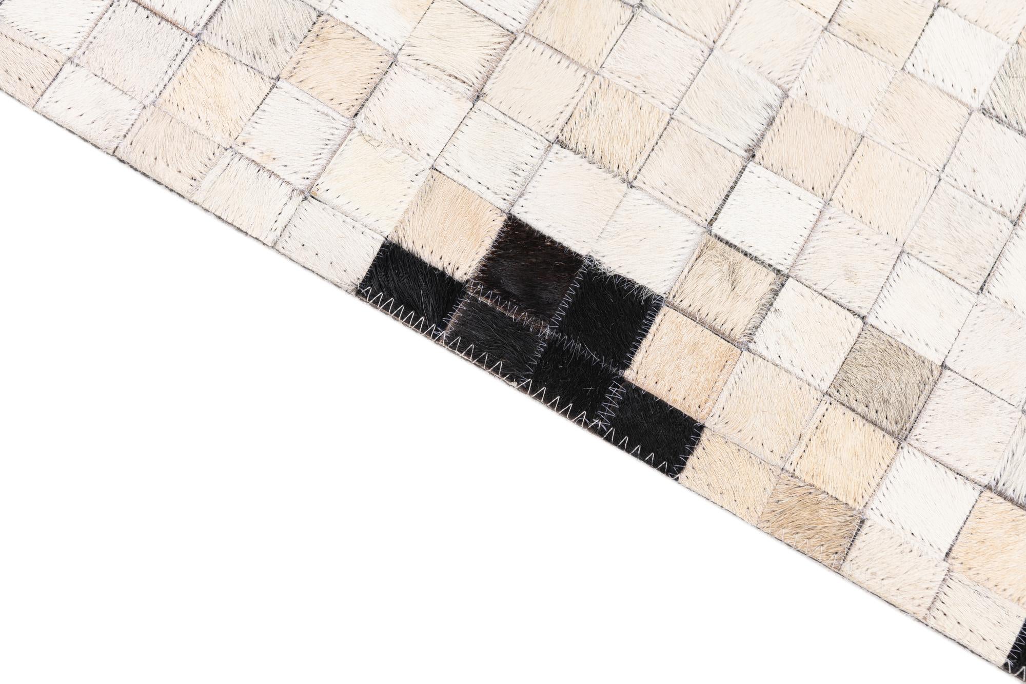 5' 2 x 8' Cowhide Leather Rug