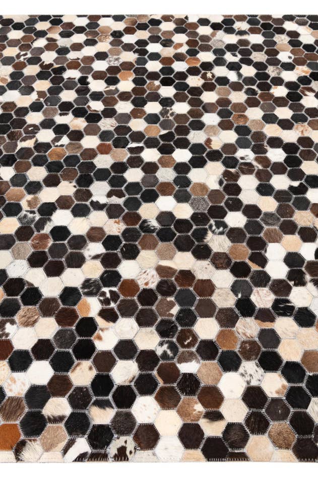 Detail image of 5' x 7' 10 Cowhide Leather Rug