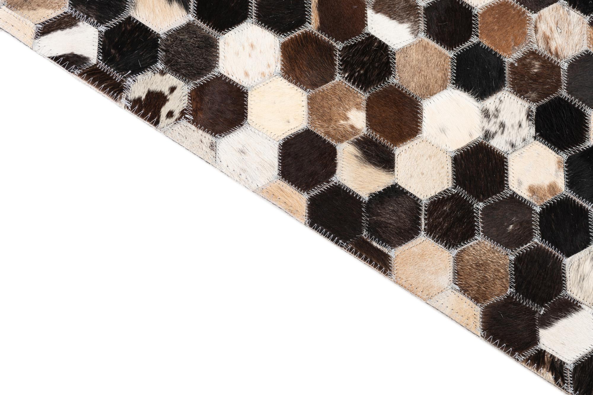 5' x 7' 10 Cowhide Leather Rug