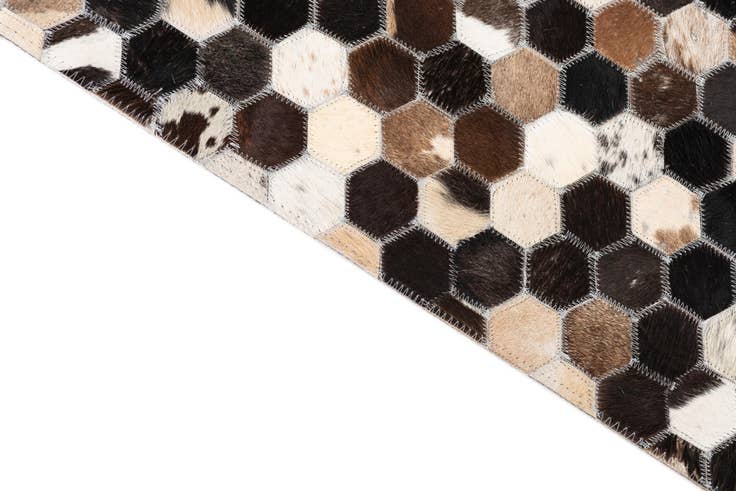 Detail image of 5' x 7' 10 Cowhide Leather Rug