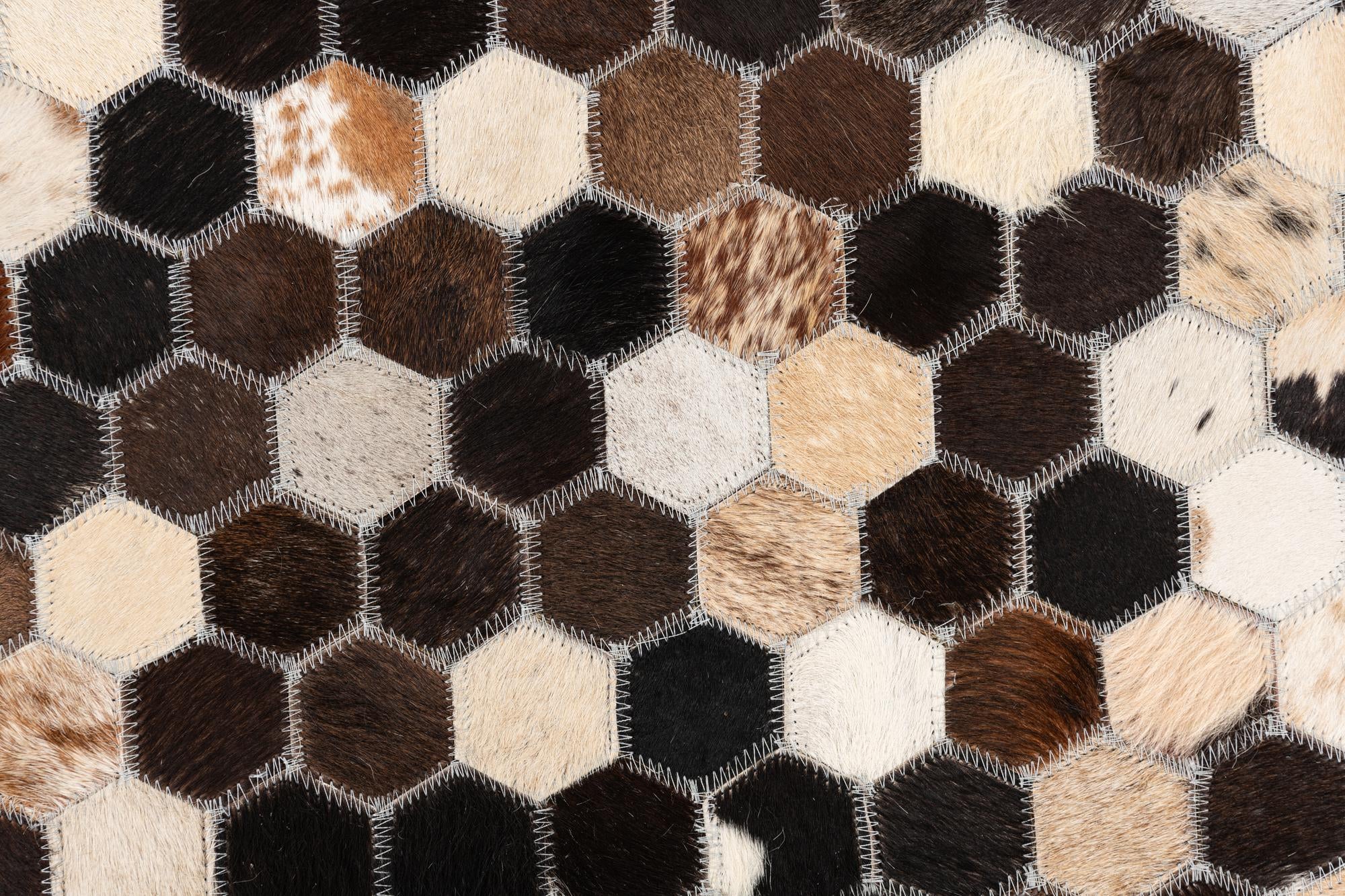 5' x 7' 10 Cowhide Leather Rug