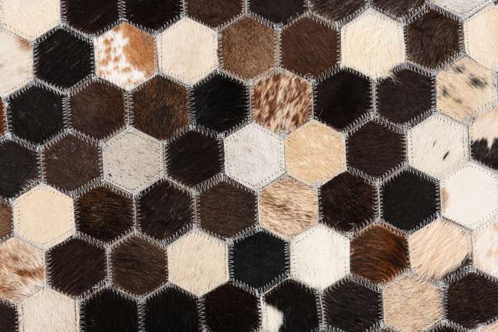 5' x 7' 10 Cowhide Leather Rug