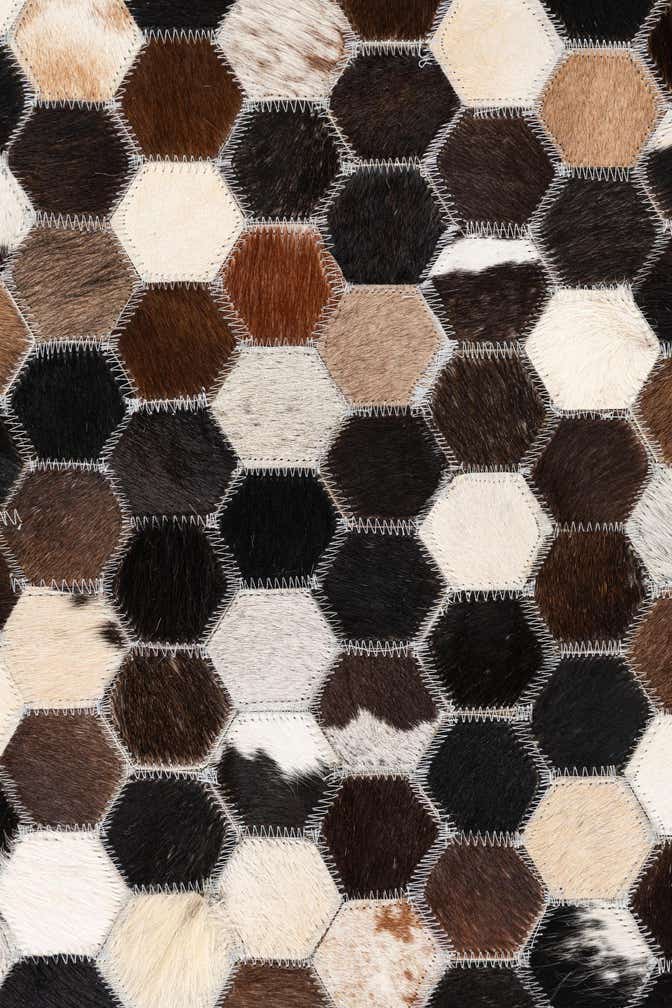 5' x 7' 10 Cowhide Leather Rug