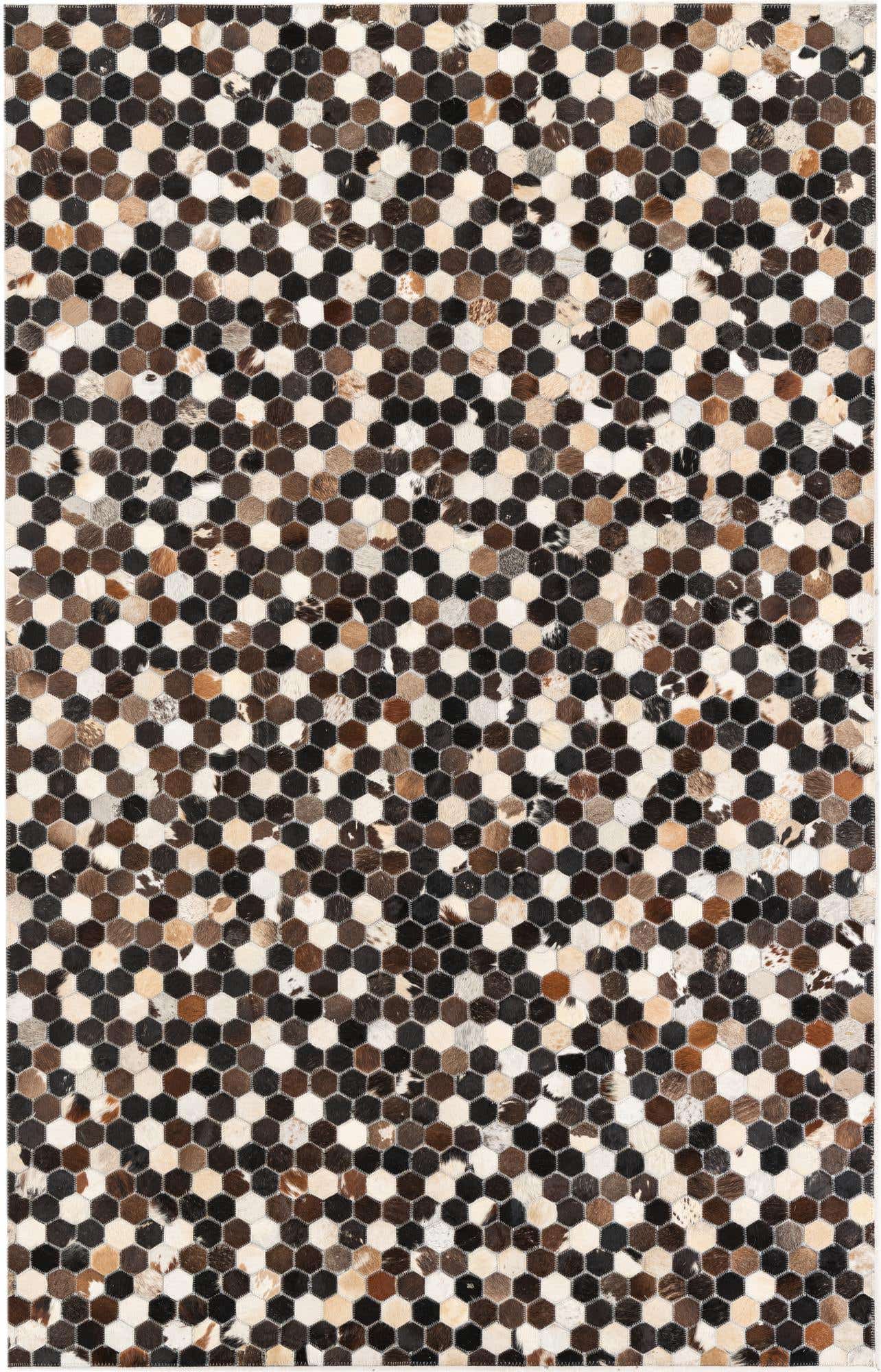 5' x 7' 10 Cowhide Leather Rug