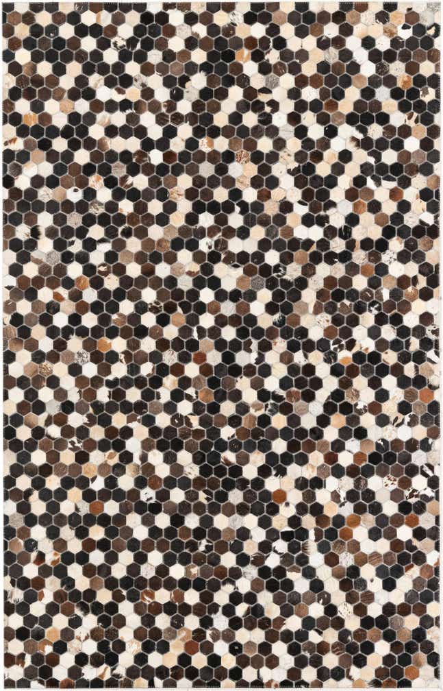 5' x 7' 10 Cowhide Leather Rug