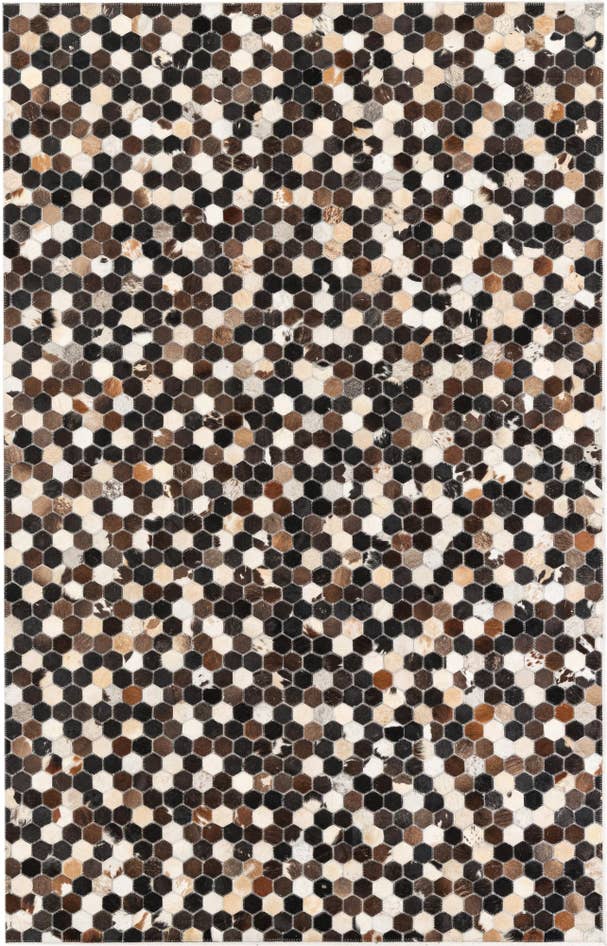 Detail image of 5' x 7' 10 Cowhide Leather Rug