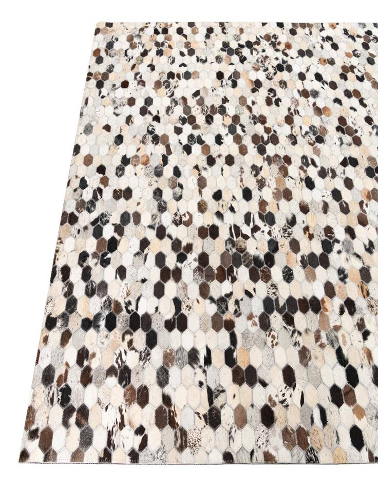 Detail image of 5' 1 x 8' Cowhide Leather Rug