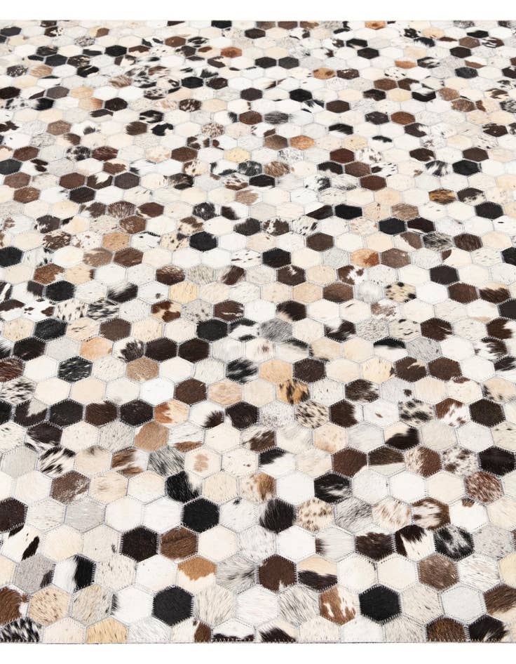 Detail image of 5' 1 x 8' Cowhide Leather Rug