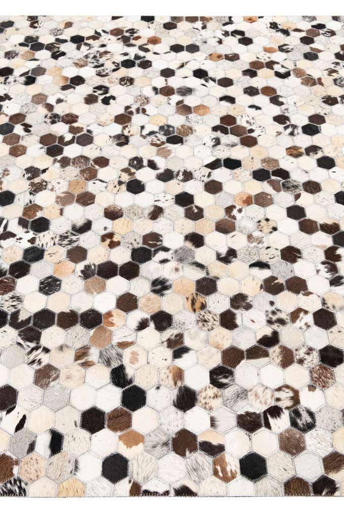5' 1 x 8' Cowhide Leather Rug