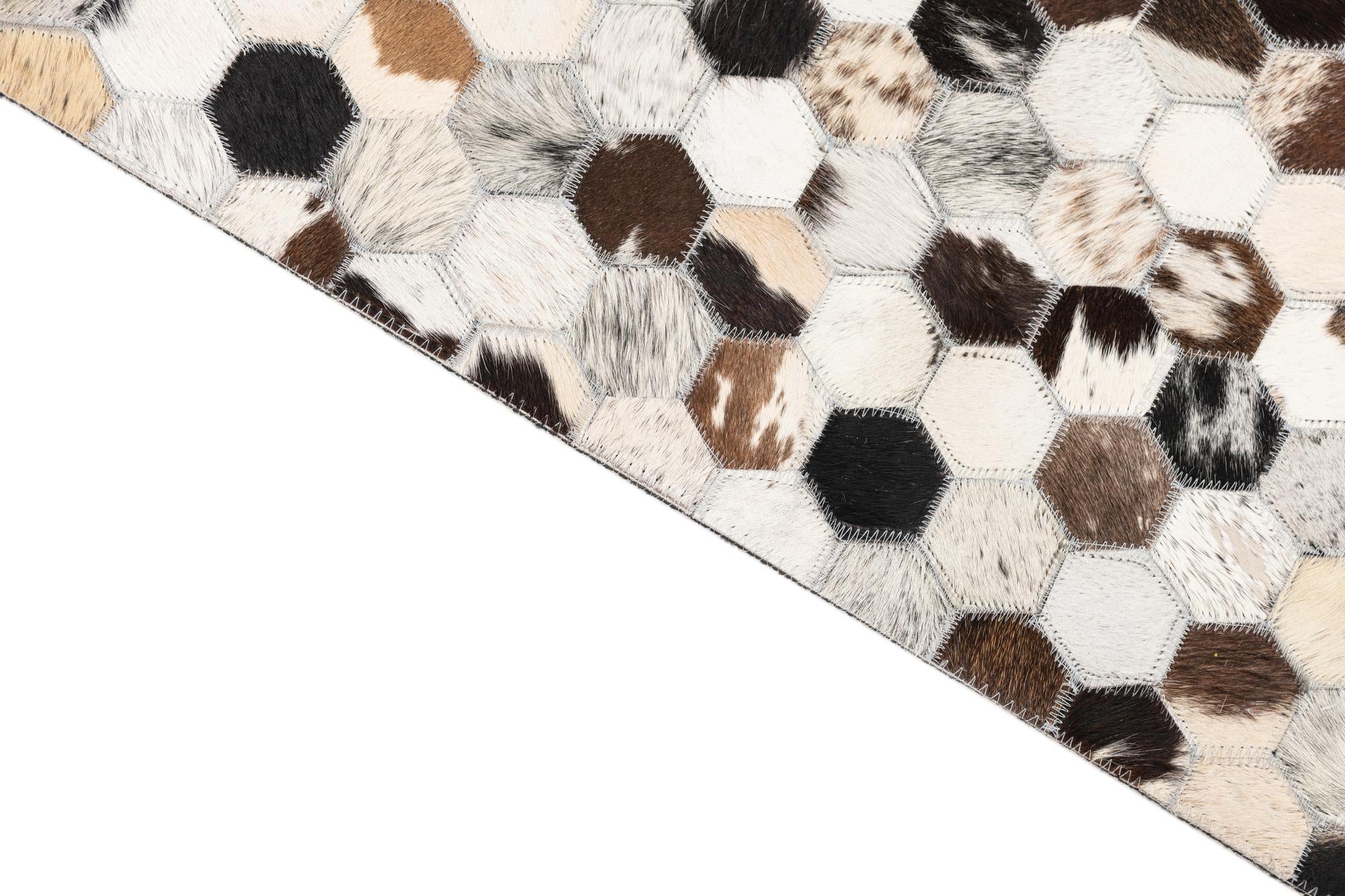 5' 1 x 8' Cowhide Leather Rug