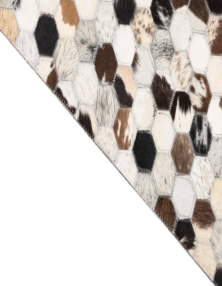 Detail image of 5' 1 x 8' Cowhide Leather Rug