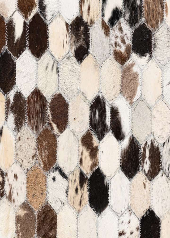 5' 1 x 8' Cowhide Leather Rug