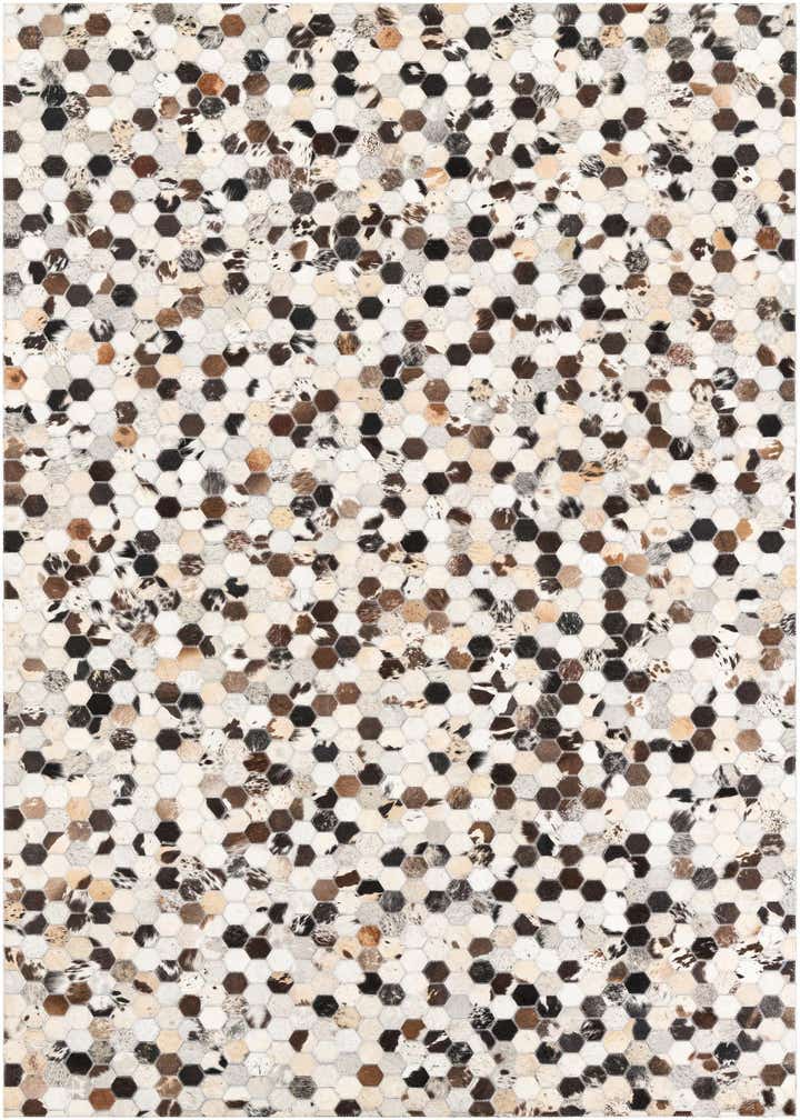 5' 1 x 8' Cowhide Leather Rug