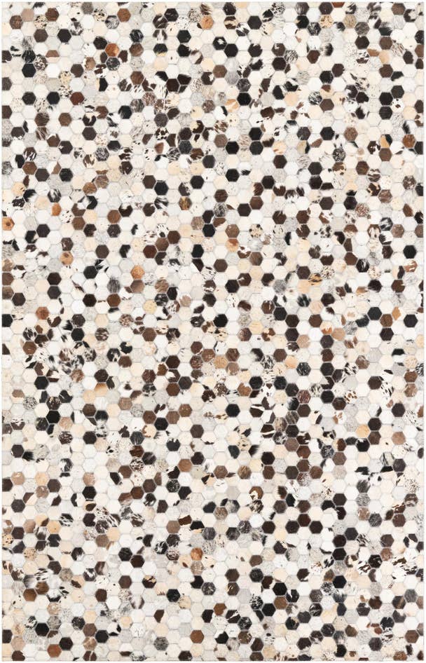 Detail image of 5' 1 x 8' Cowhide Leather Rug