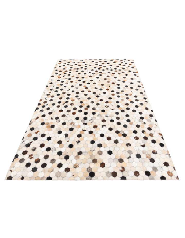 5' 1 x 8' Cowhide Leather Rug