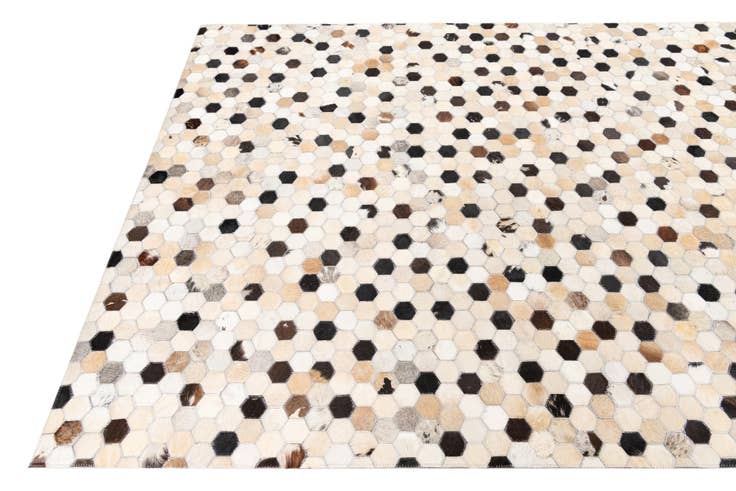 Detail image of 5' 1 x 8' Cowhide Leather Rug