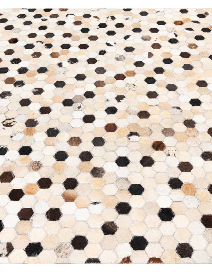 Detail image of 5' 1 x 8' Cowhide Leather Rug