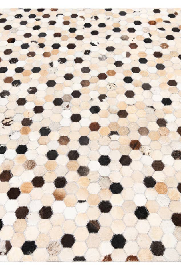 Detail image of 5' 1 x 8' Cowhide Leather Rug