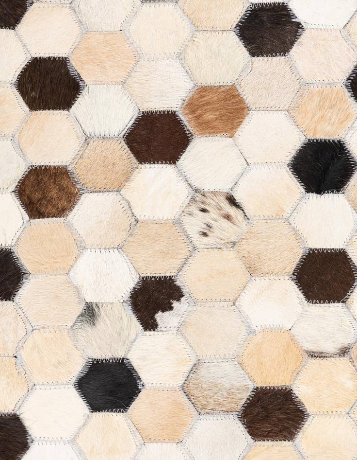 Detail image of 5' 1 x 8' Cowhide Leather Rug