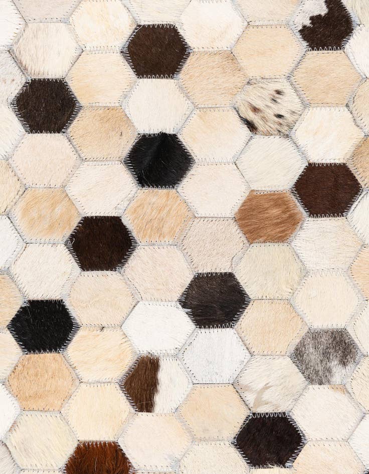 Detail image of 5' 1 x 8' Cowhide Leather Rug