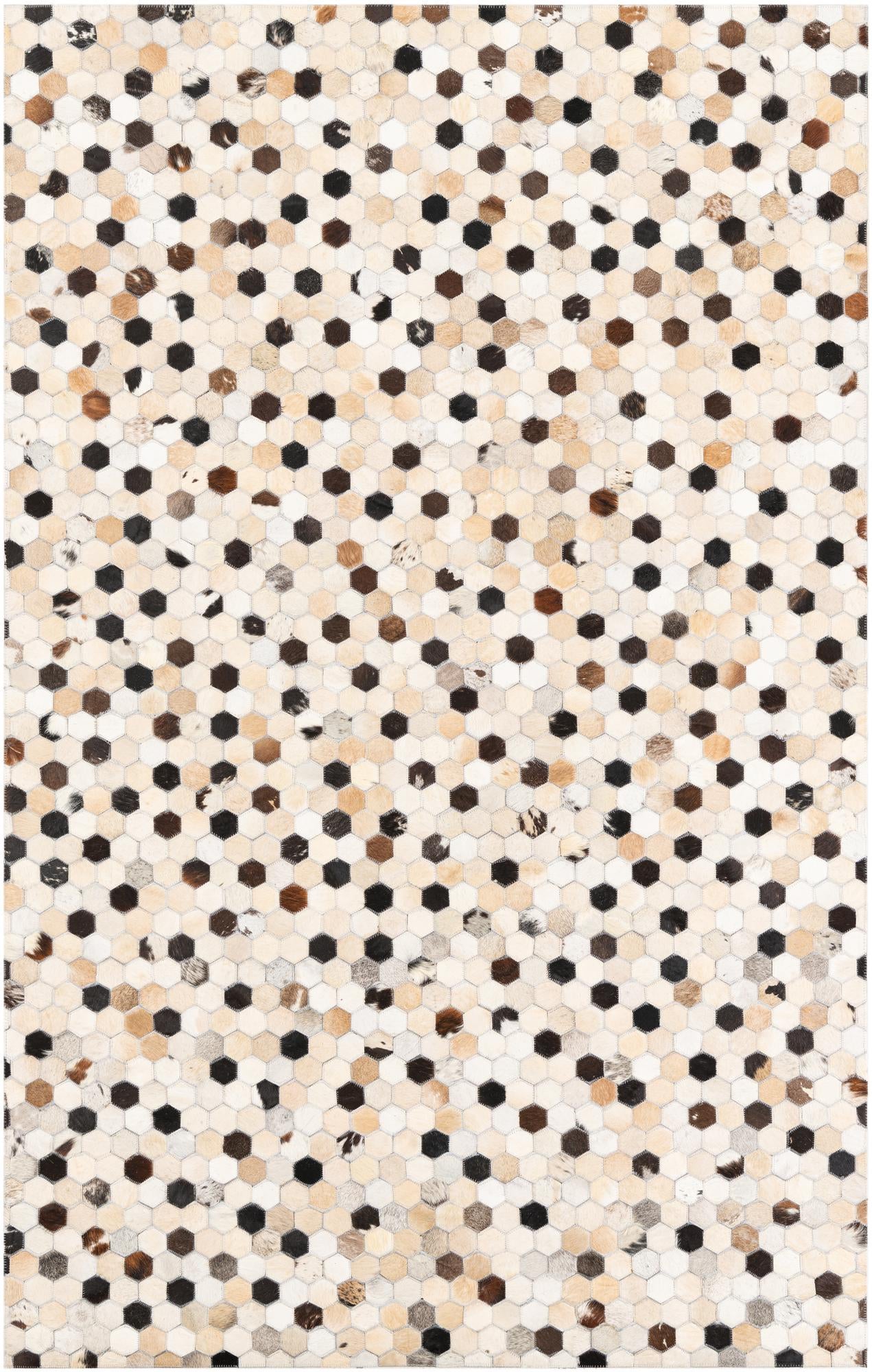 5' 1 x 8' Cowhide Leather Rug
