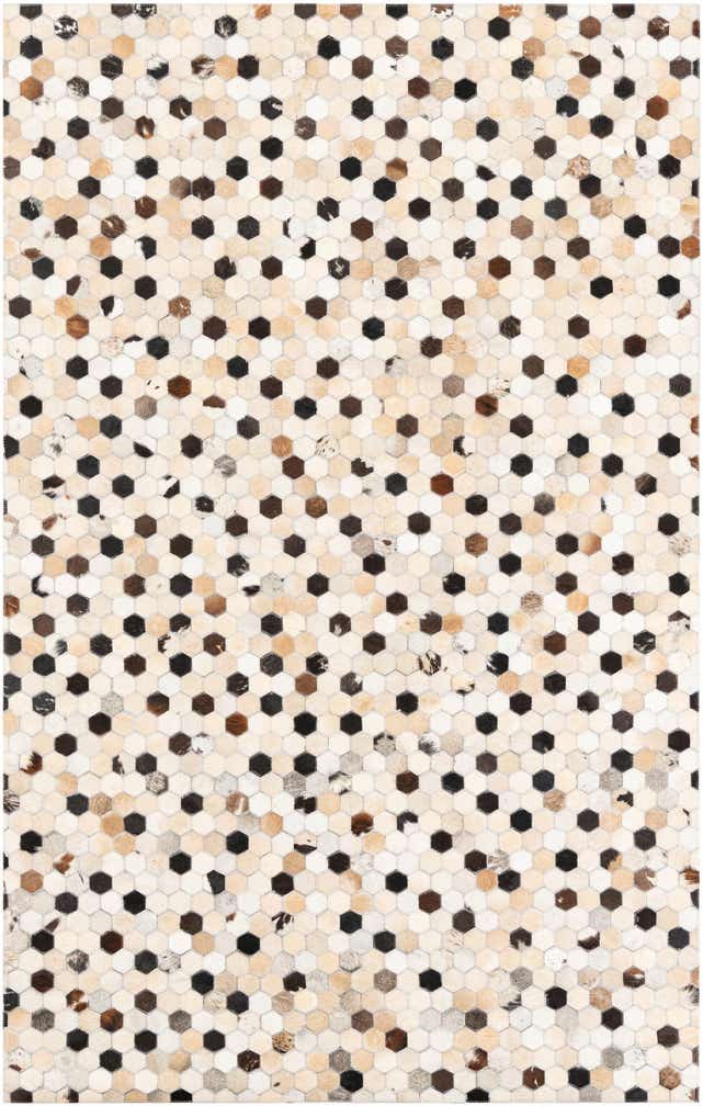 5' 1 x 8' Cowhide Leather Rug