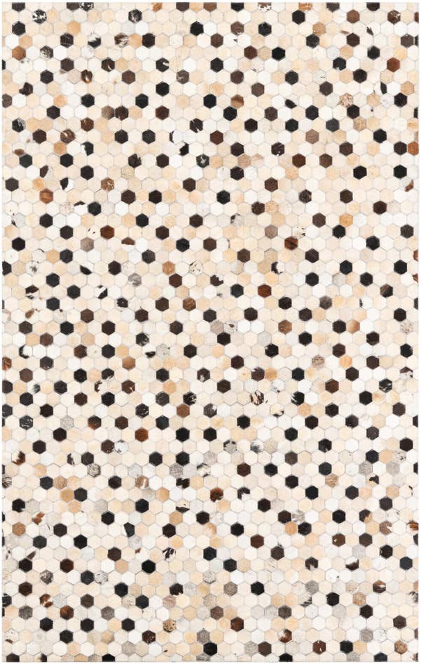 Detail image of 5' 1 x 8' Cowhide Leather Rug