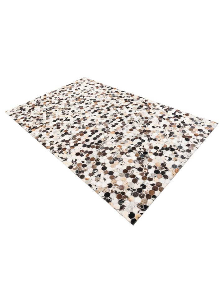 5' 1 x 8' 1 Cowhide Leather Rug