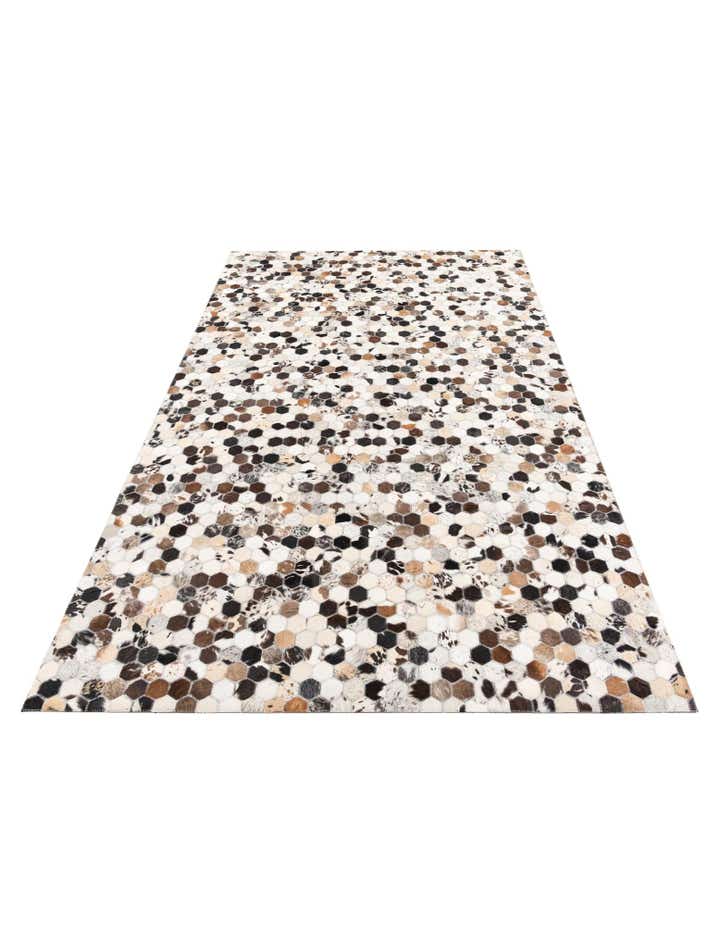 5' 1 x 8' 1 Cowhide Leather Rug