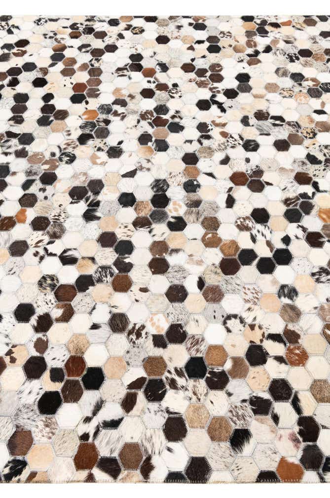5' 1 x 8' 1 Cowhide Leather Rug