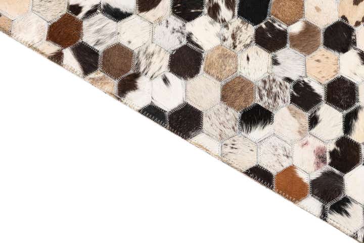 5' 1 x 8' 1 Cowhide Leather Rug