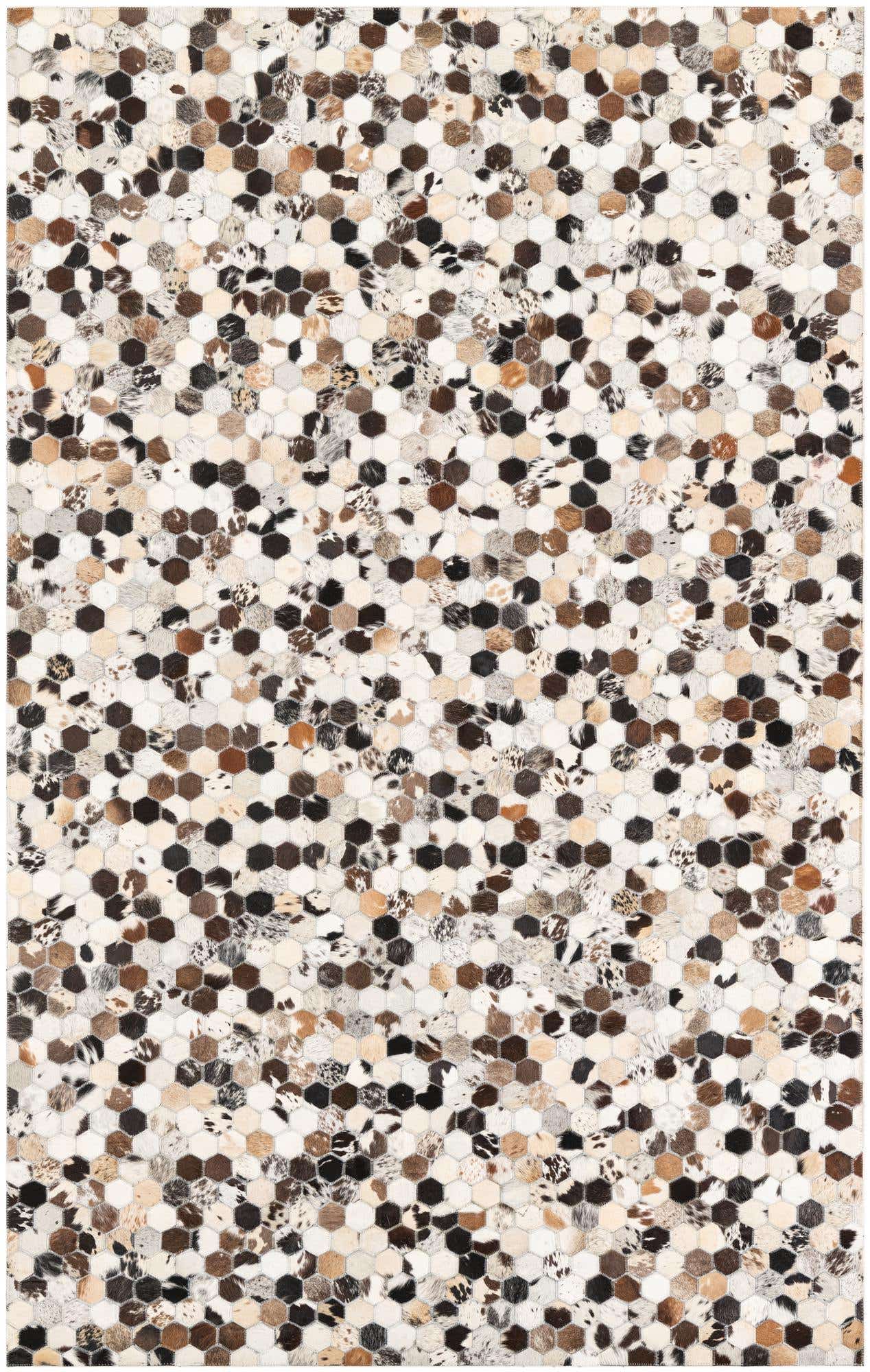 5' 1 x 8' 1 Cowhide Leather Rug