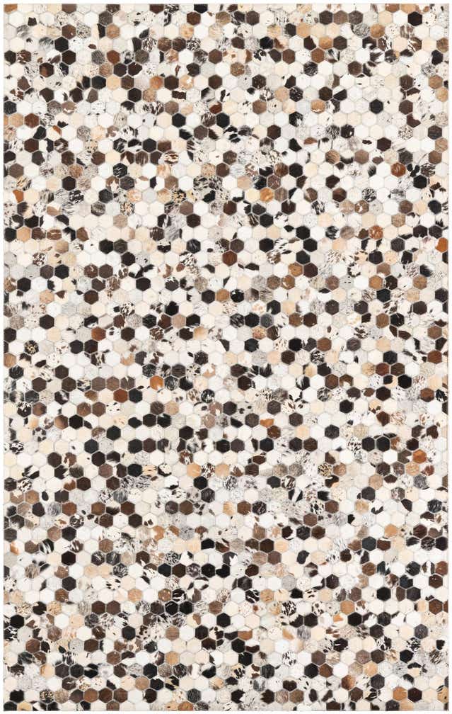 5' 1 x 8' 1 Cowhide Leather Rug