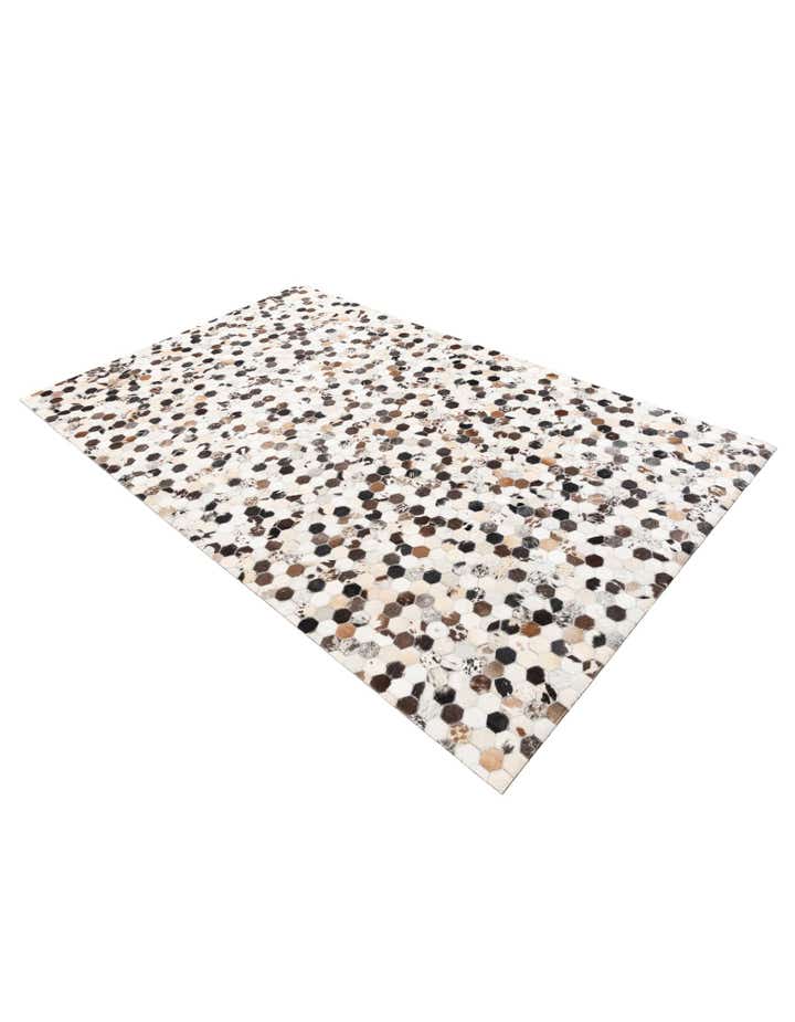 5' 1 x 8' 2 Cowhide Leather Rug