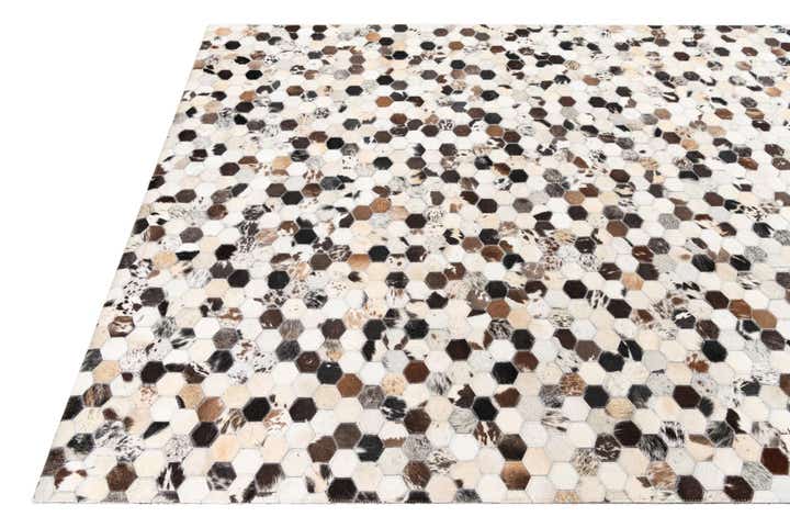 5' 1 x 8' 2 Cowhide Leather Rug