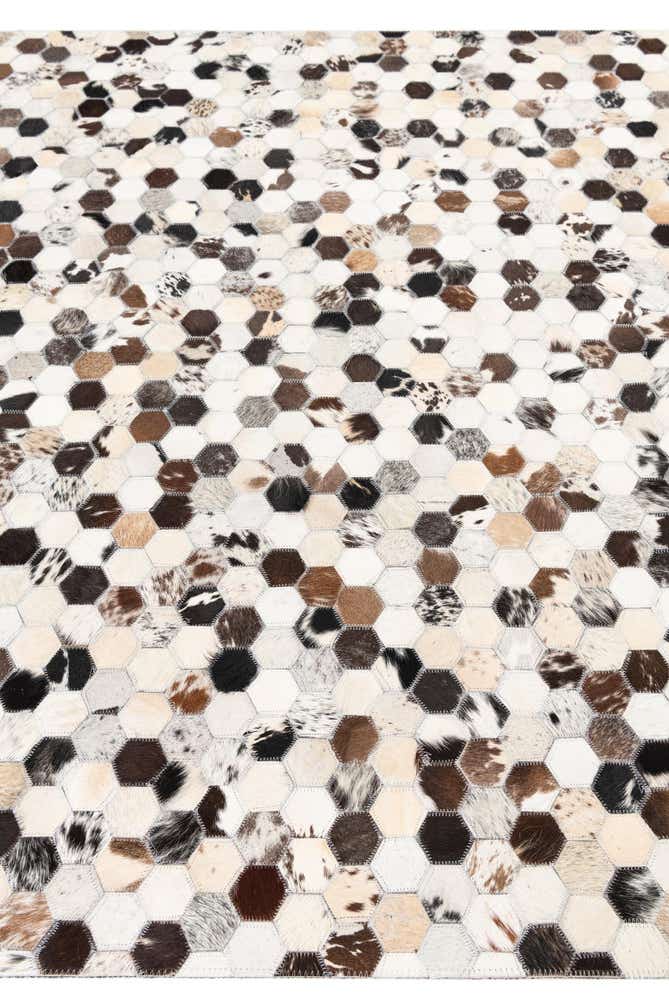 5' 1 x 8' 2 Cowhide Leather Rug