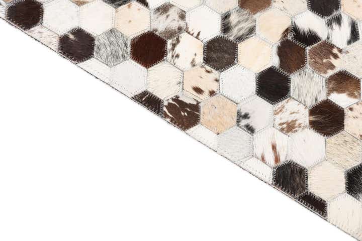 5' 1 x 8' 2 Cowhide Leather Rug