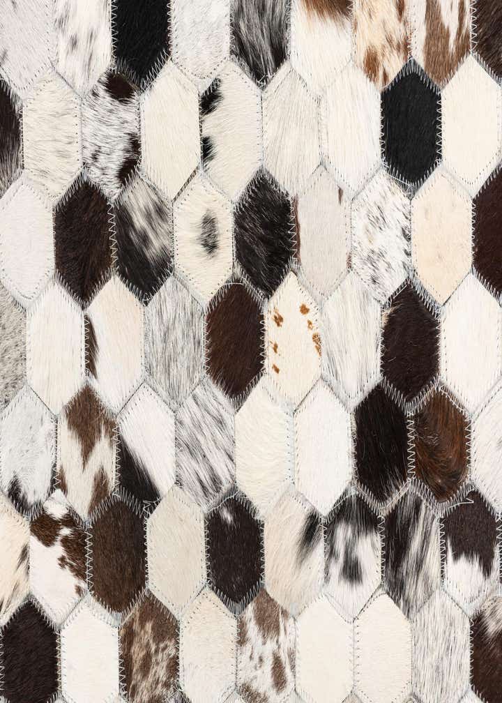 5' 1 x 8' 2 Cowhide Leather Rug