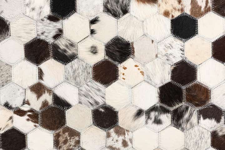 5' 1 x 8' 2 Cowhide Leather Rug