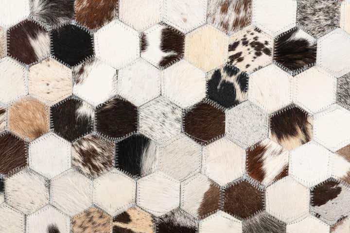 5' 1 x 8' 2 Cowhide Leather Rug