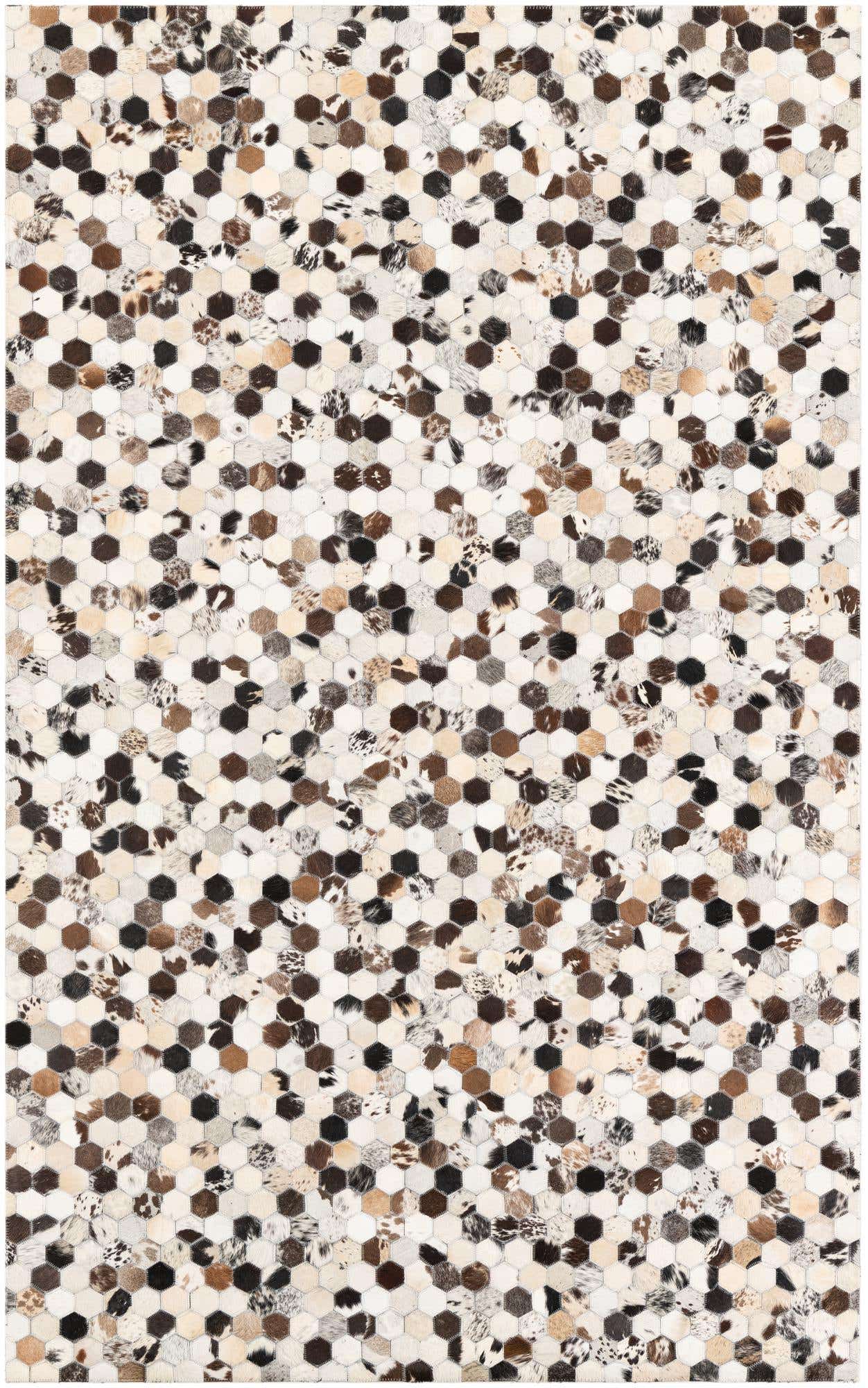 5' 1 x 8' 2 Cowhide Leather Rug