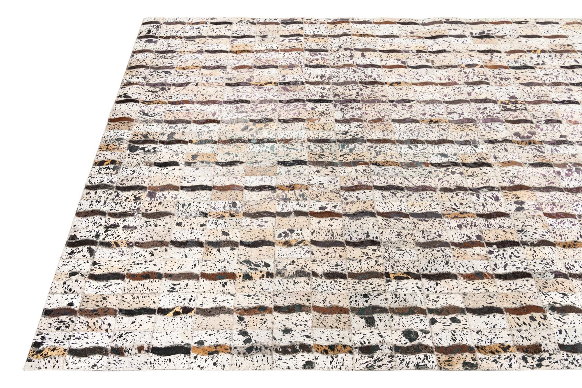 5' x 8' 1 Cowhide Leather Rug