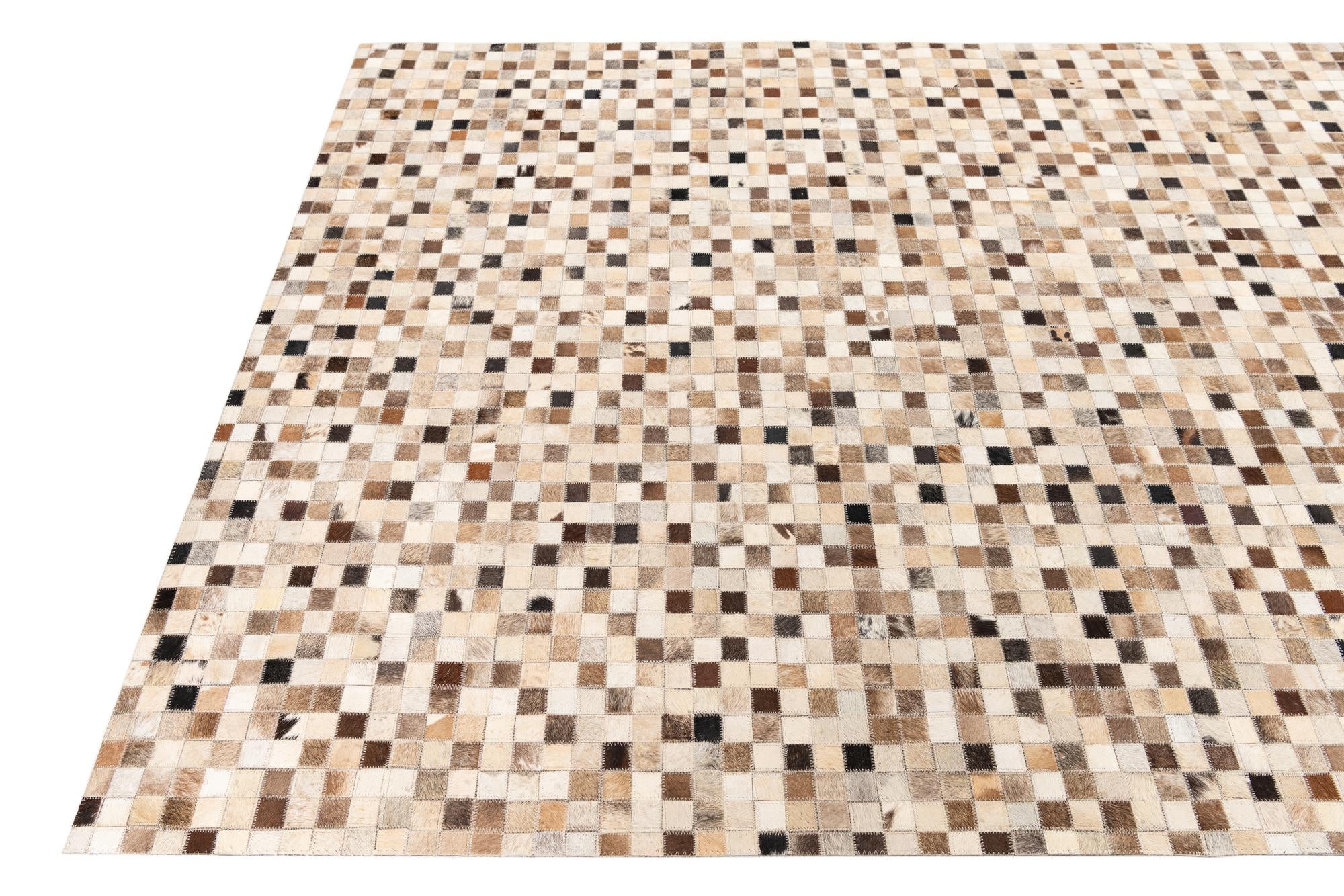 5' 1 x 8' Cowhide Leather Rug