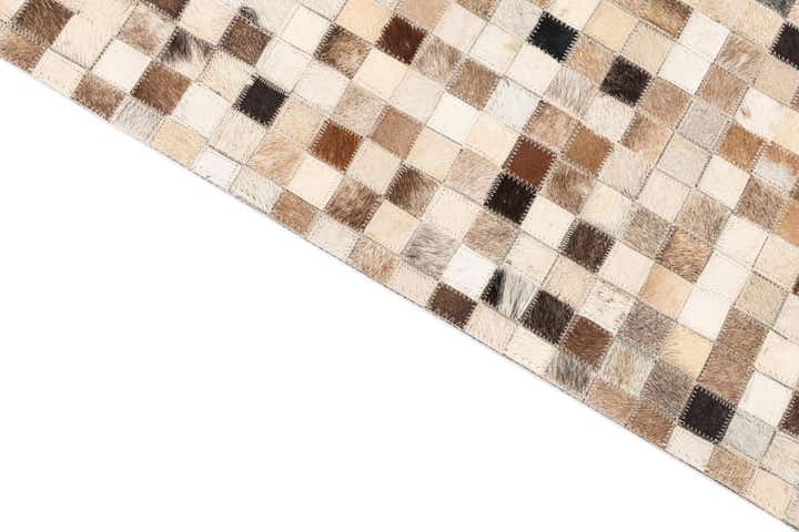 5' 1 x 8' Cowhide Leather Rug