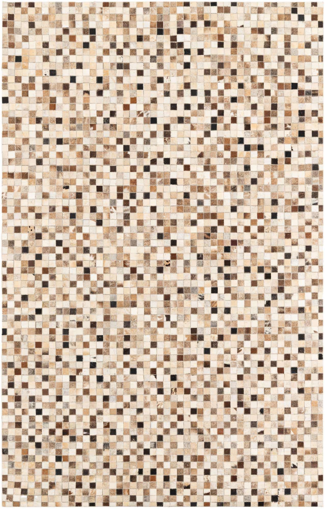 5' 1 x 8' Cowhide Leather Rug